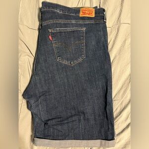 Levi Strauss classic dark denim Bermuda short. Size 22W. 21 inches long.